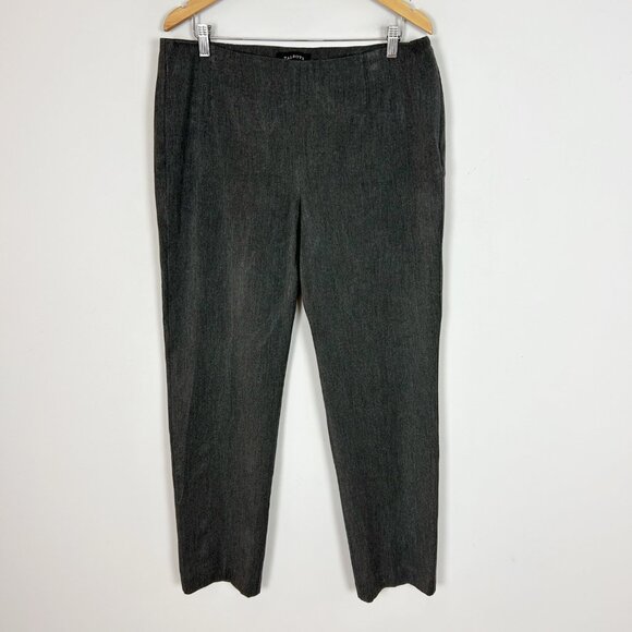 TALBOTS Bi-Stretch Straight Leg Pants Size 14 Gray Slimming Side Zip Women's - Picture 1 of 4